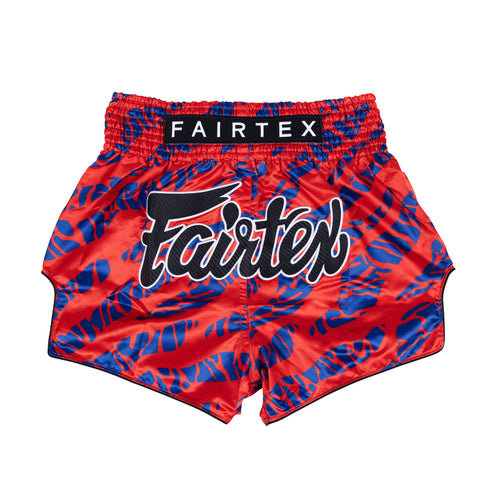 Fairtex BS1958 ムエタイショーツ レッド/ブルー メイン画像