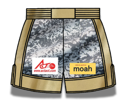 光虎選手 フルオーダーキックパンツ(ゴールド切り替え・パイピング仕様)