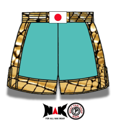 村澤道場 蘭選手 フルオーダーキックパンツ(2wayゴールド切り替え仕様)