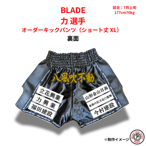 ショート丈 XL キックパンツ BLADE所属 力選手モデル 高品質サテン製