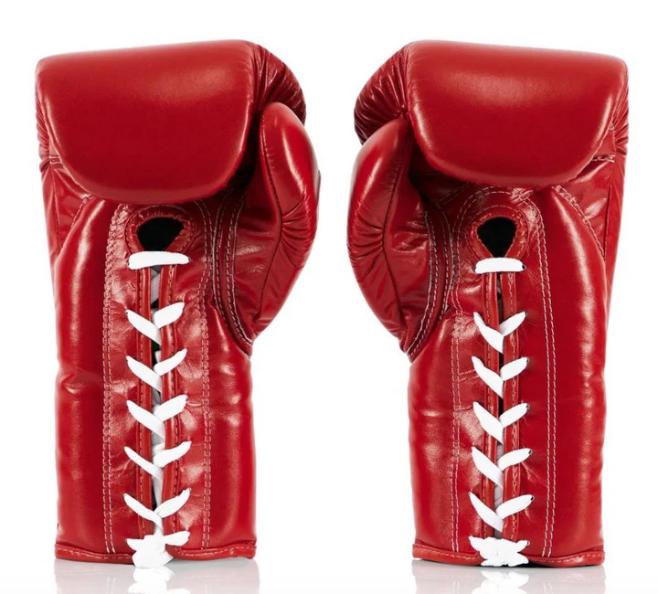 Fairtex プロコンフェディショングローブ(Lace UP 紐式)レッド