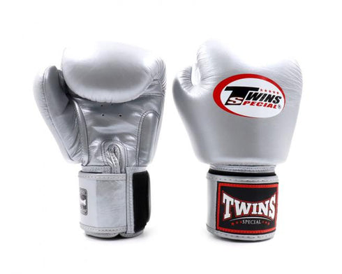 Twins Special本革ボクシンググローブ BGVL3、シルバー、左右ペアのセット