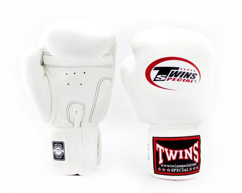 Twins Specialボクシンググローブ BGVL3、ホワイト、公式タグ付き、新品未使用、ムエタイ&キックボクシング対応