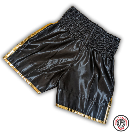 オーダーキックパンツ(ミドル丈) ブラックxゴールド | ムエタイ&キックボクシング対応