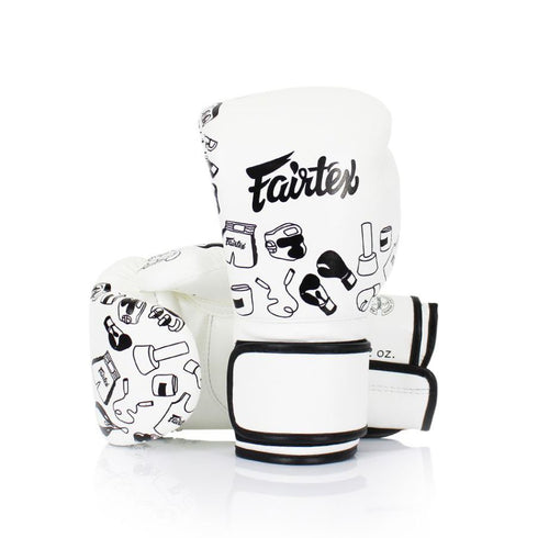 Fairtex BGV14Wグローブ、マイクロファイバー素材、ムエタイ&キックボクシング用、手のひら部分に追加パッド