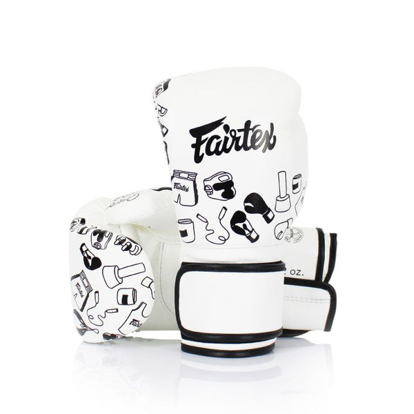 Fairtex BGV14Wグローブ、マイクロファイバー素材、ムエタイ&キックボクシング用、手のひら部分に追加パッド