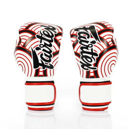 Fairtex BGV14グローブ、軽量で匂いがつきにくいマイクロファイバー素材、レッドウェーブデザイン