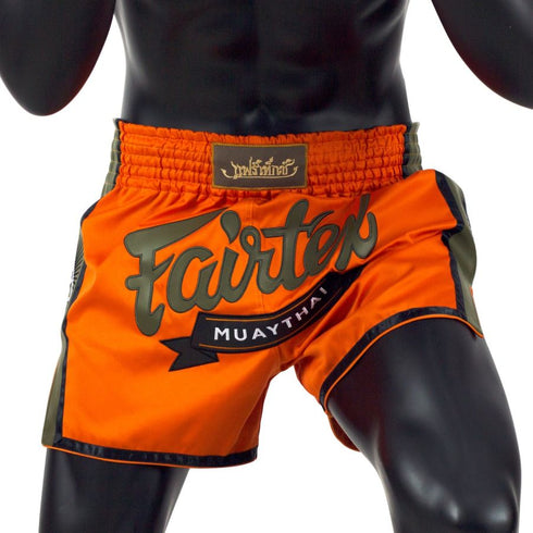 Fairtex BS1705ムエタイパンツ、ハイスリットとパイピングデザイン