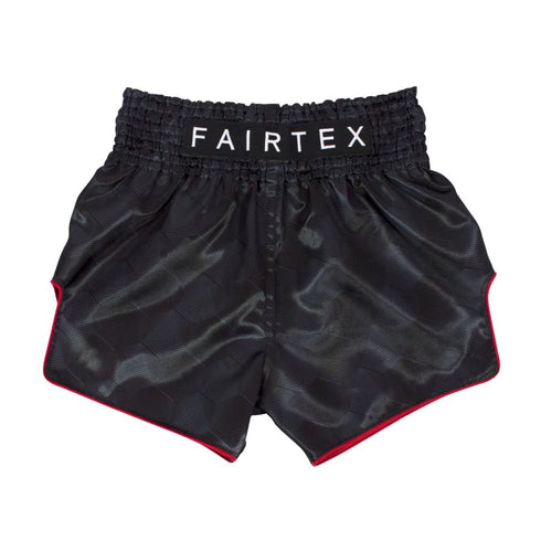Fairtex キックパンツ BS1901 ステルス、ブラックカラー、ムエタイ&キックボクシングパンツ、マイクロサテン素材