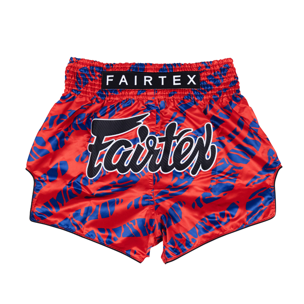 Fairtex BS1958 ムエタイショーツ レッド/ブルー メイン画像