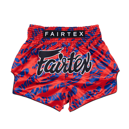 Fairtex BS1958 ムエタイショーツ レッド/ブルー メイン画像