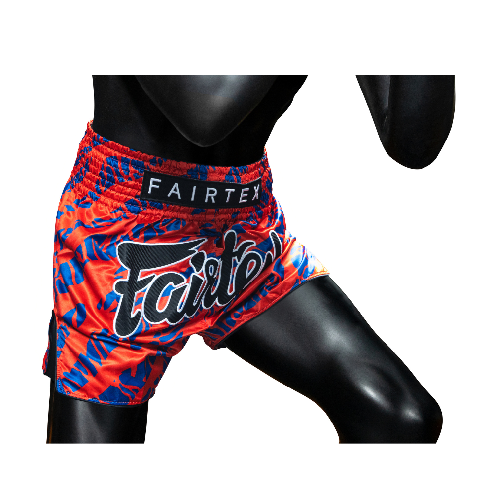 Fairtex BS1958 ムエタイショーツ レッド/ブルー 詳細画像4