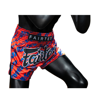 Fairtex BS1958 ムエタイショーツ レッド/ブルー 詳細画像4