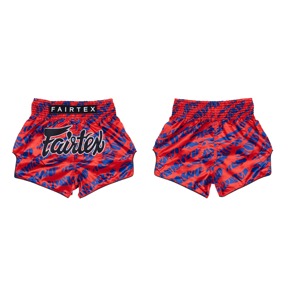 Fairtex BS1958 ムエタイショーツ レッド/ブルー 詳細画像5
