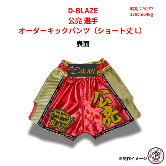 D-BLAZE 公亮選手のオーダーキックパンツ ショート丈 Lサイズ
