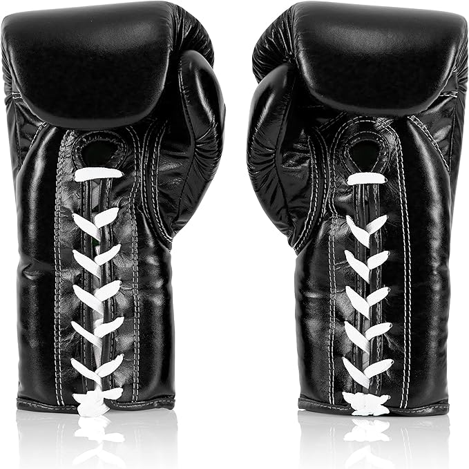 格闘技用試合グローブ｜Fairtex プロ Lace UP ブラック
