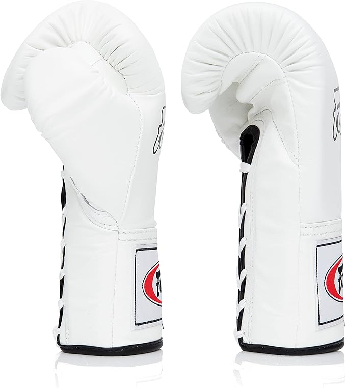 Fairtex ボクシンググローブ 8oz ホワイト紐式 Fairtex プロコンペティショングローブ（Lace UP 紐式）ホワイト