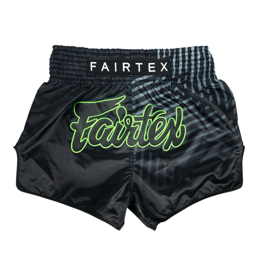 Fairtex キックパンツ BS1924 レーサーブラック、ムエタイ＆キックパンツ、マイクロサテン素材
