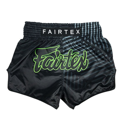 Fairtex キックパンツ BS1924 レーサーブラック、ムエタイ＆キックパンツ、マイクロサテン素材
