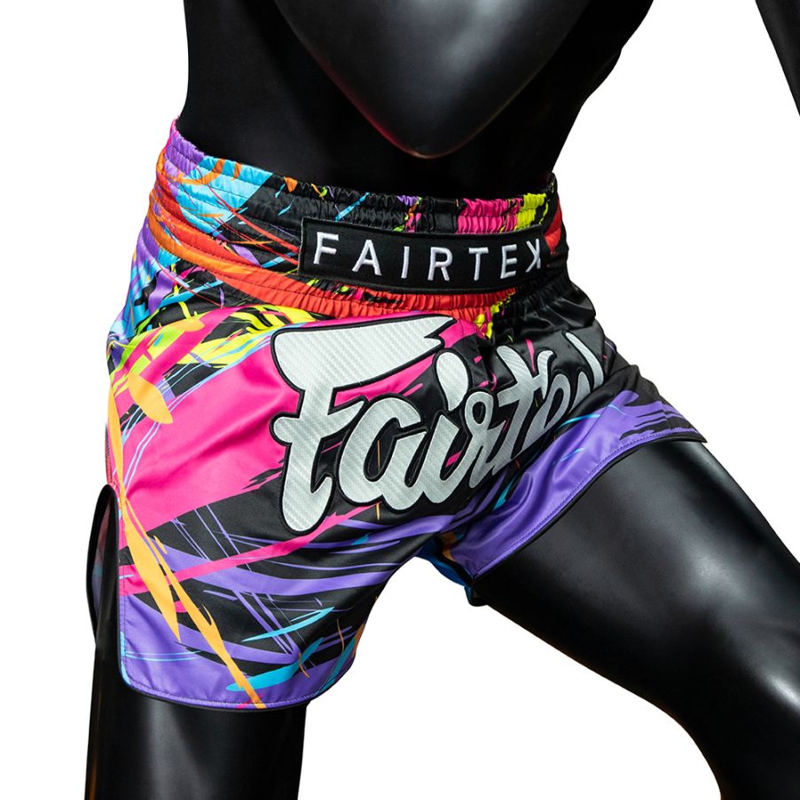 Fairtex BS1934パンツ、耐久性の高いマイクロサテン素材、柔軟性と快適さを提供
