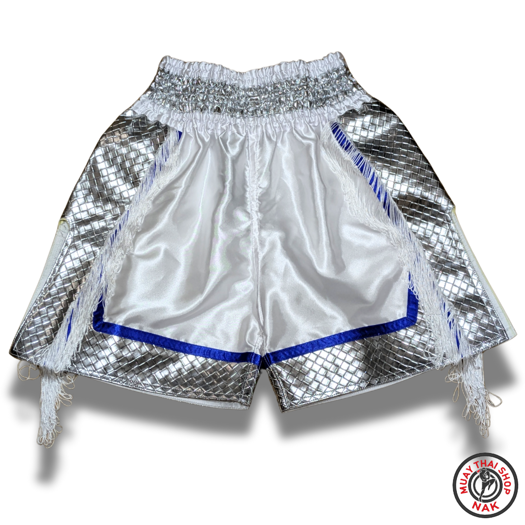 オーダーキックパンツ（ミドル丈） ホワイトxシルバー | ムエタイ