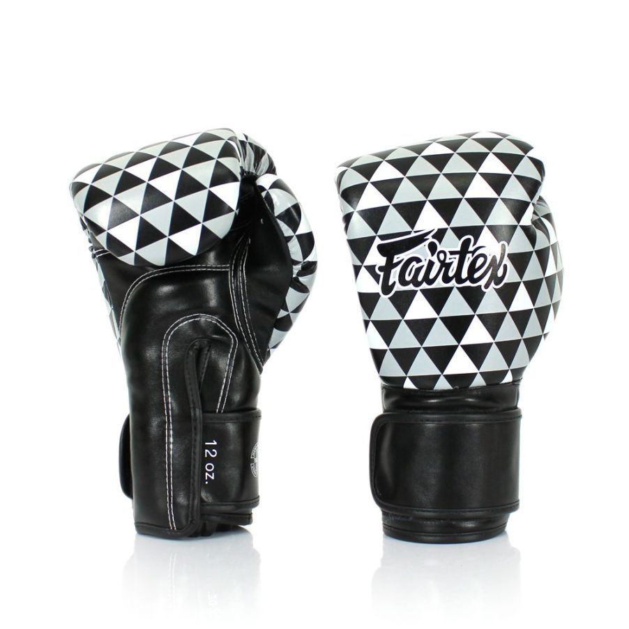 Fairtex BGY14OPグローブ、白黒の強いコントラストでデザインされたオプティカルアートグローブ

