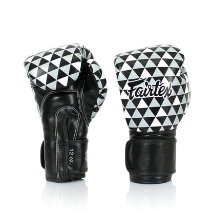 Fairtex BGY14OPグローブ、白黒の強いコントラストでデザインされたオプティカルアートグローブ

