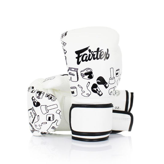 Fairtex BGV14Wグローブ、マイクロファイバー素材、ムエタイ＆キックボクシング用、手のひら部分に追加パッド
