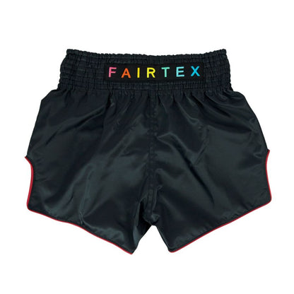 Fairtex BS1912ムエタイ＆キックパンツ、Satoruコレクション、赤いパイピング付き
