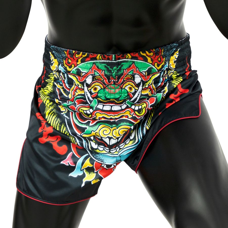 Fairtex BS1912パンツ、カブキデザイン、耐久性と高級感のあるマイクロサテン素材
