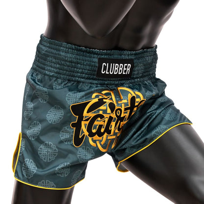 Fairtex BS1915パンツ、CLUBBERデザイン、耐久性と高級感のあるマイクロサテン素材
