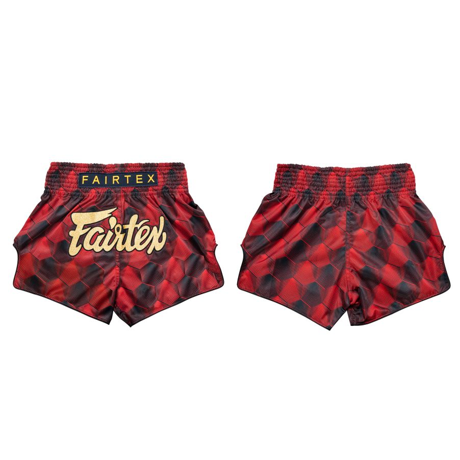 Fairtex BS1919ムエタイ＆キックパンツ、スリムカットデザイン、ジップロックパッケージ付き
