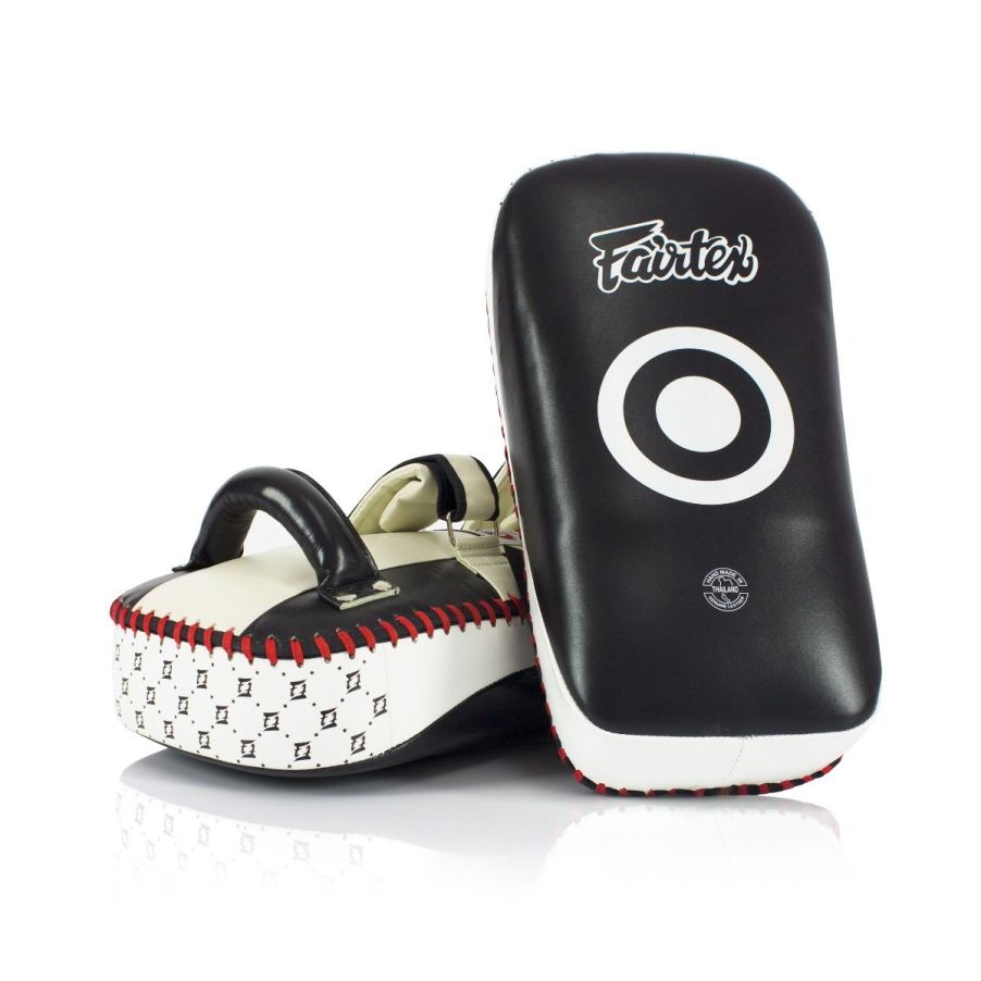 Fairtex キックミット KPLC2、本革製、耐久性の高いカーブデザイン
